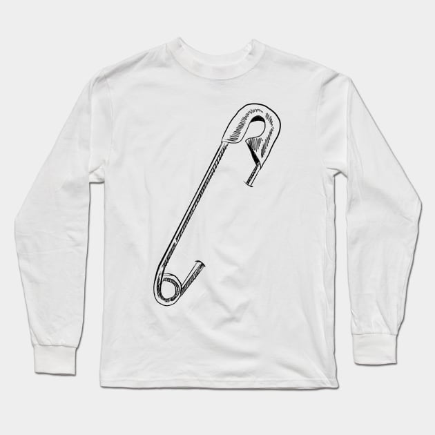Safety Pin Long Sleeve T-Shirt by commuteartist